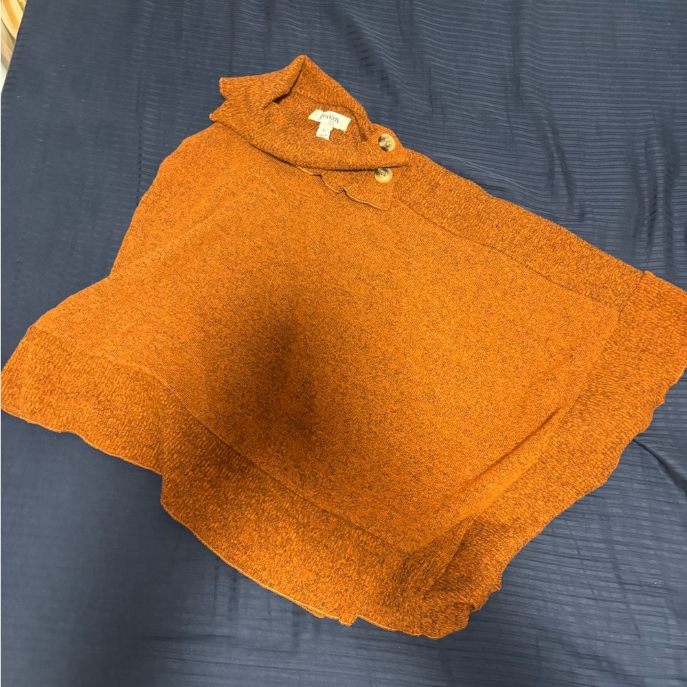 Women's Orange Sweater with Button Detail